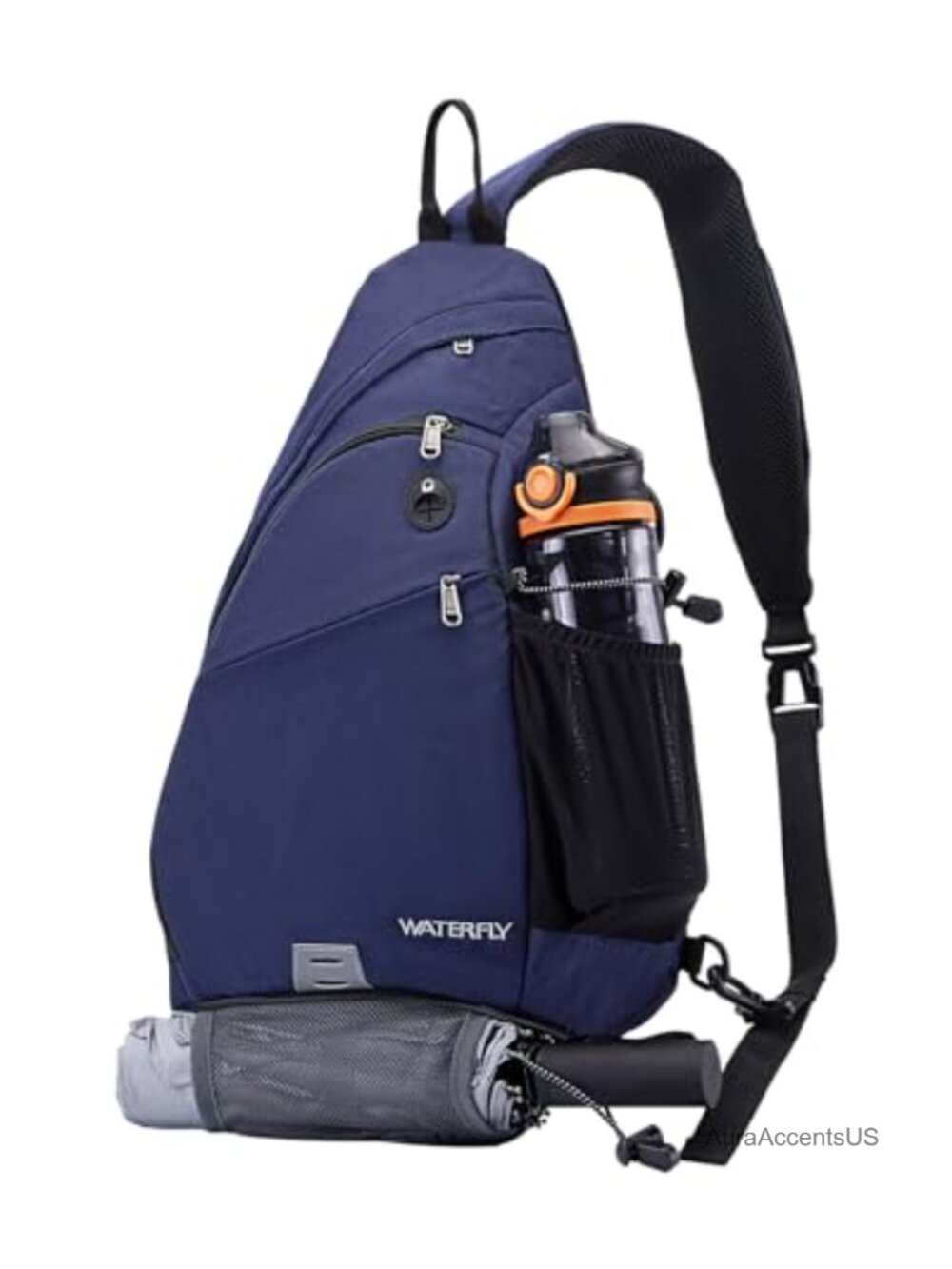 WATERFLY Large Sling Bag Crossbody Backpack Chest Pack Nylon Water Resistant